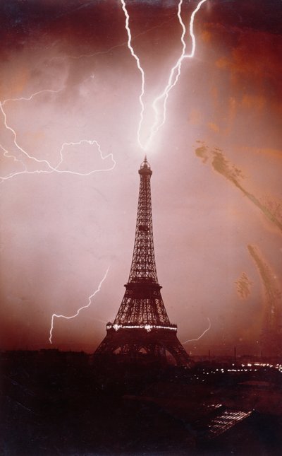 Storm over the Eiffel Tower, 6th May 1919 by French Photographer